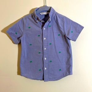 Janie and Jack Boys 4T Palm Tree Collared Shirt